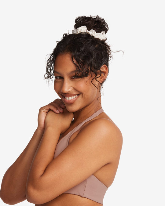 Silk Scrunchie 2 Pack | Vanilla/Blossom