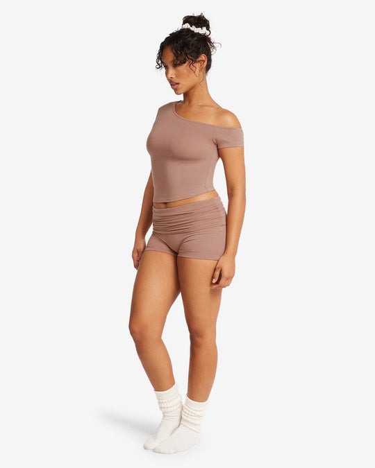 Foldover Yoga Short | Walnut