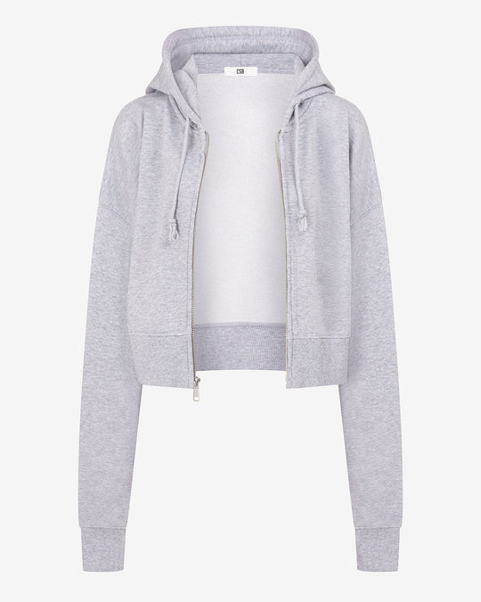 Cropped Boyfriend Zip Hoodie | Soul Marl