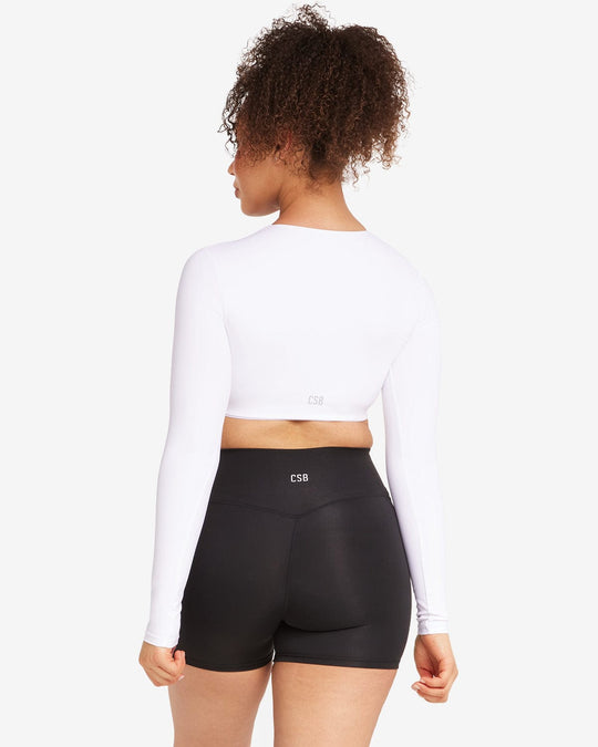 Freedom Luna Power Long Sleeve Crop | White