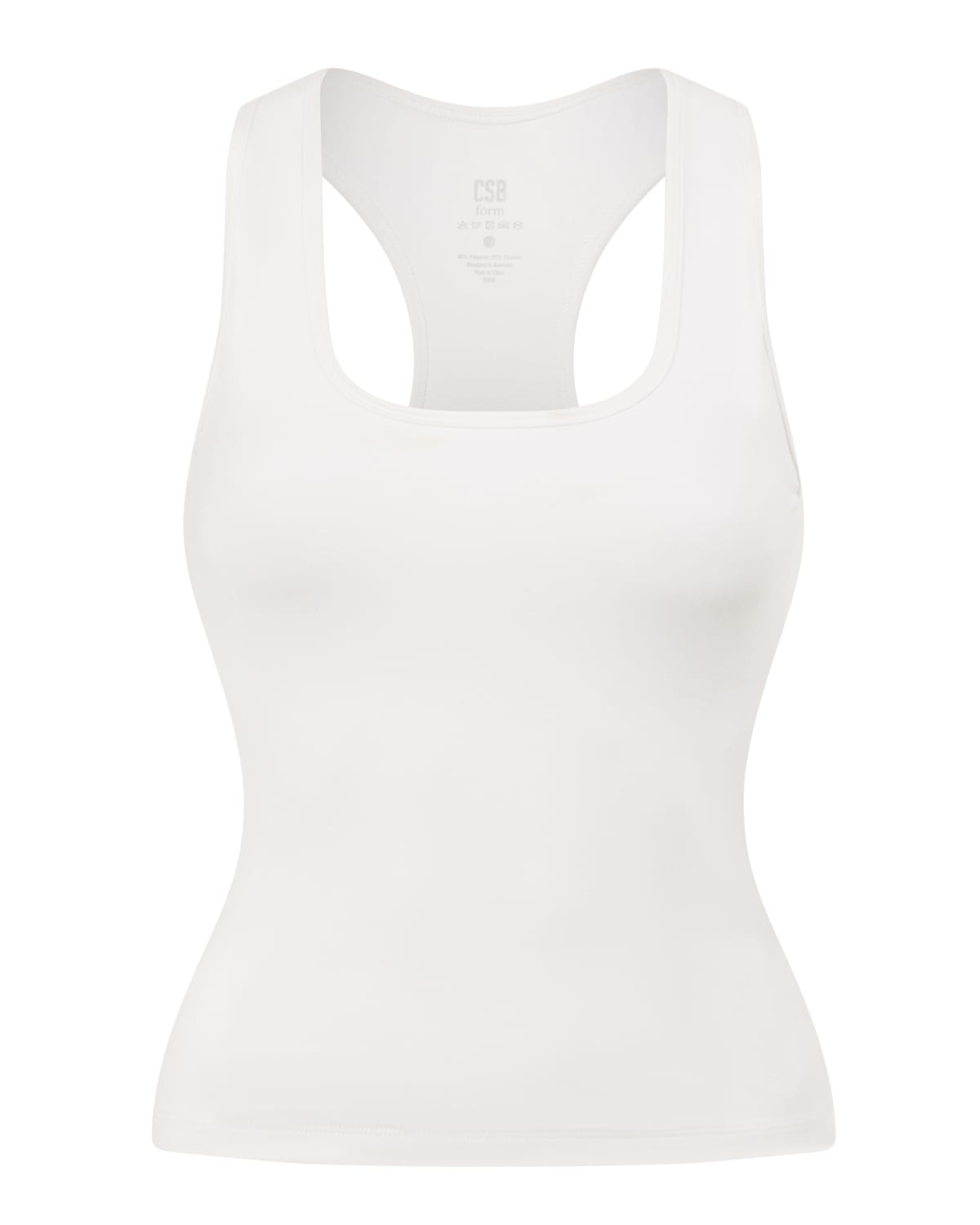 Form Wide Strap Scoop Tank | White