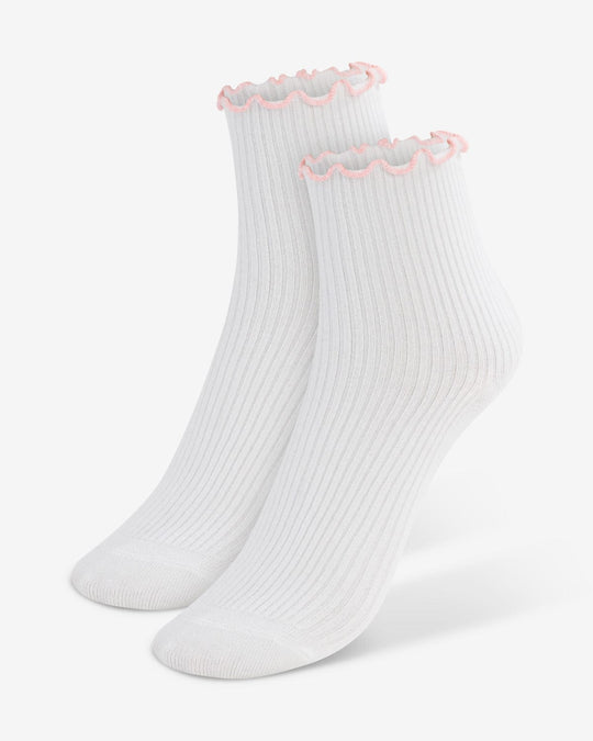 Frill Pilates Grip Socks | White