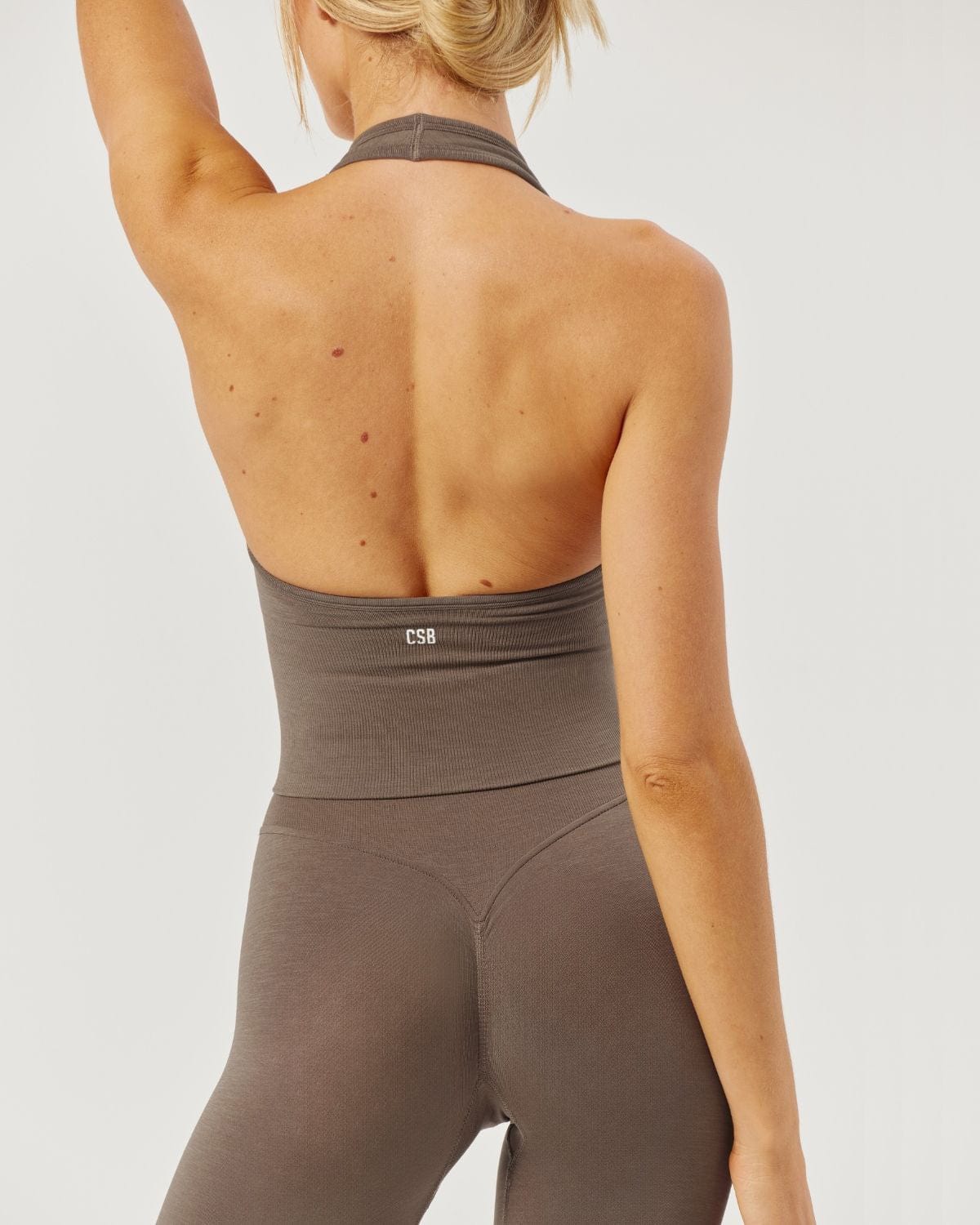 Seamless Halter Cropped Tank | Chocolate Chip