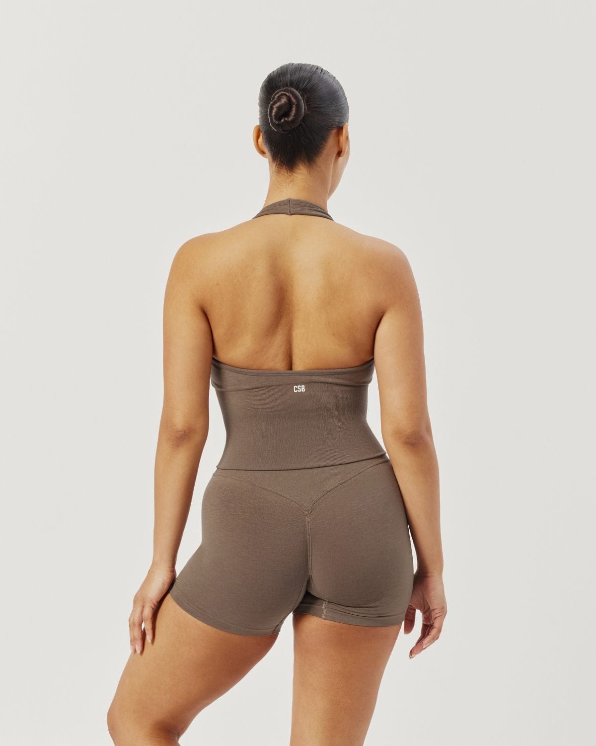 Seamless Halter Cropped Tank | Chocolate Chip
