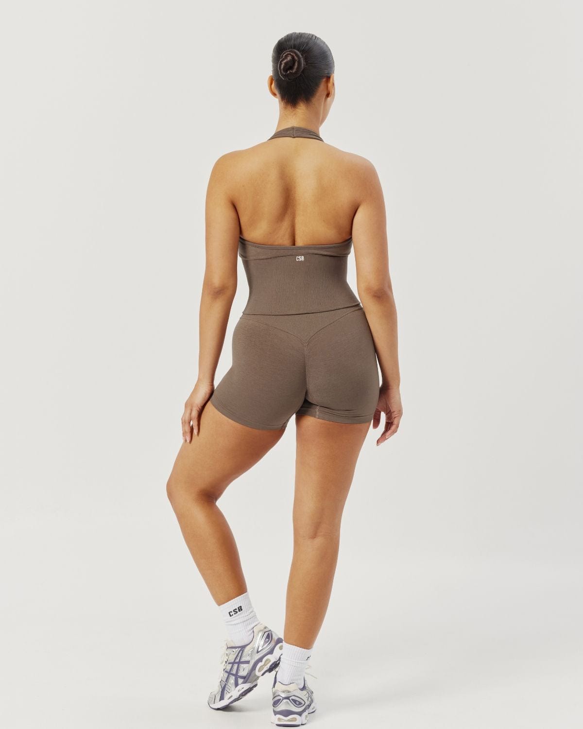 Seamless Invisible Scrunch Shorts 4" | Chocolate Chip