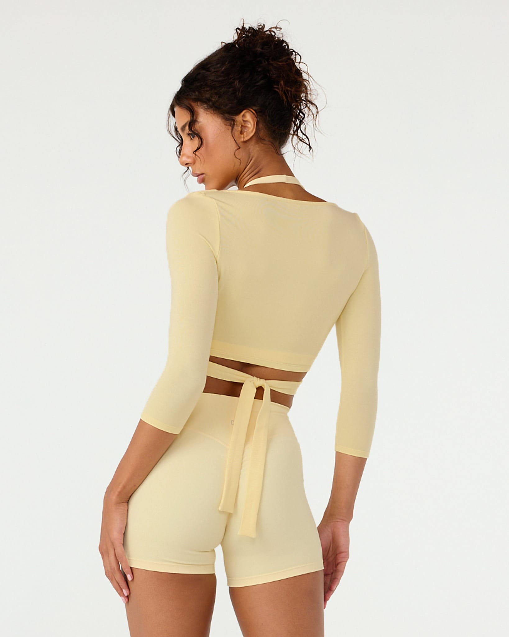 Ballet Wrap Cropped Top 3/4 Sleeve | Butter