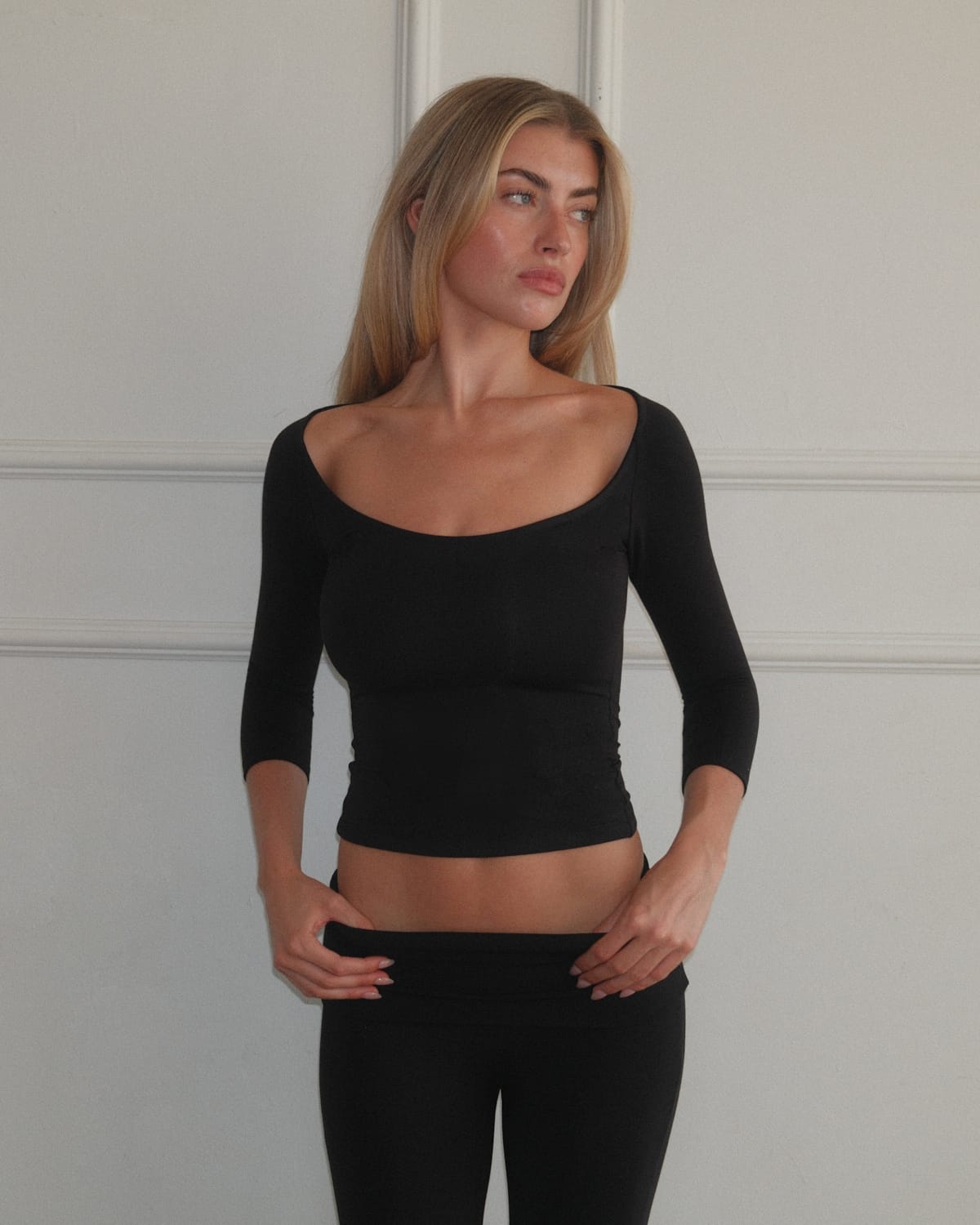 3/4 Sleeve Top | Black