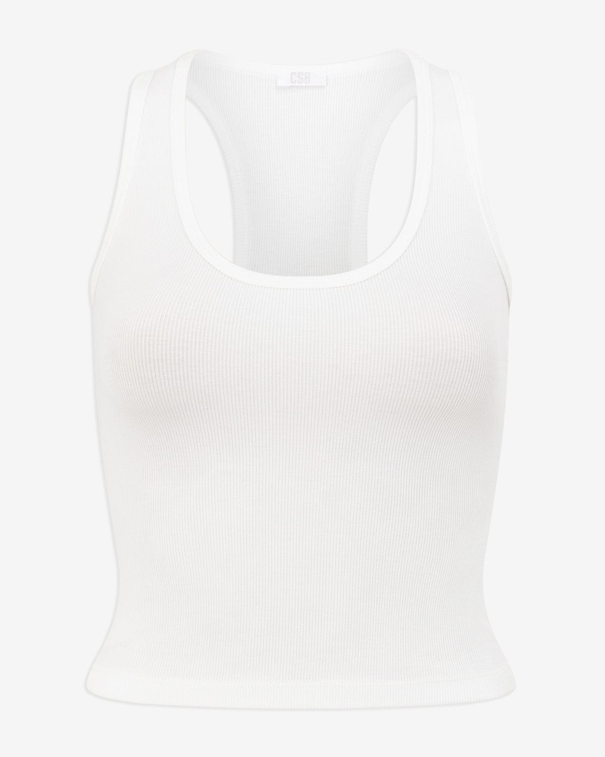 Longline Rib Tank | White