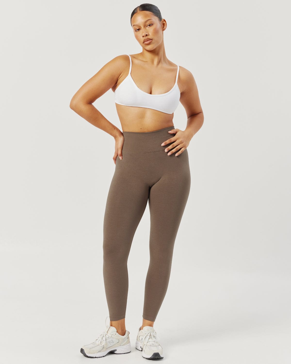 Seamless V Neck Crop | White