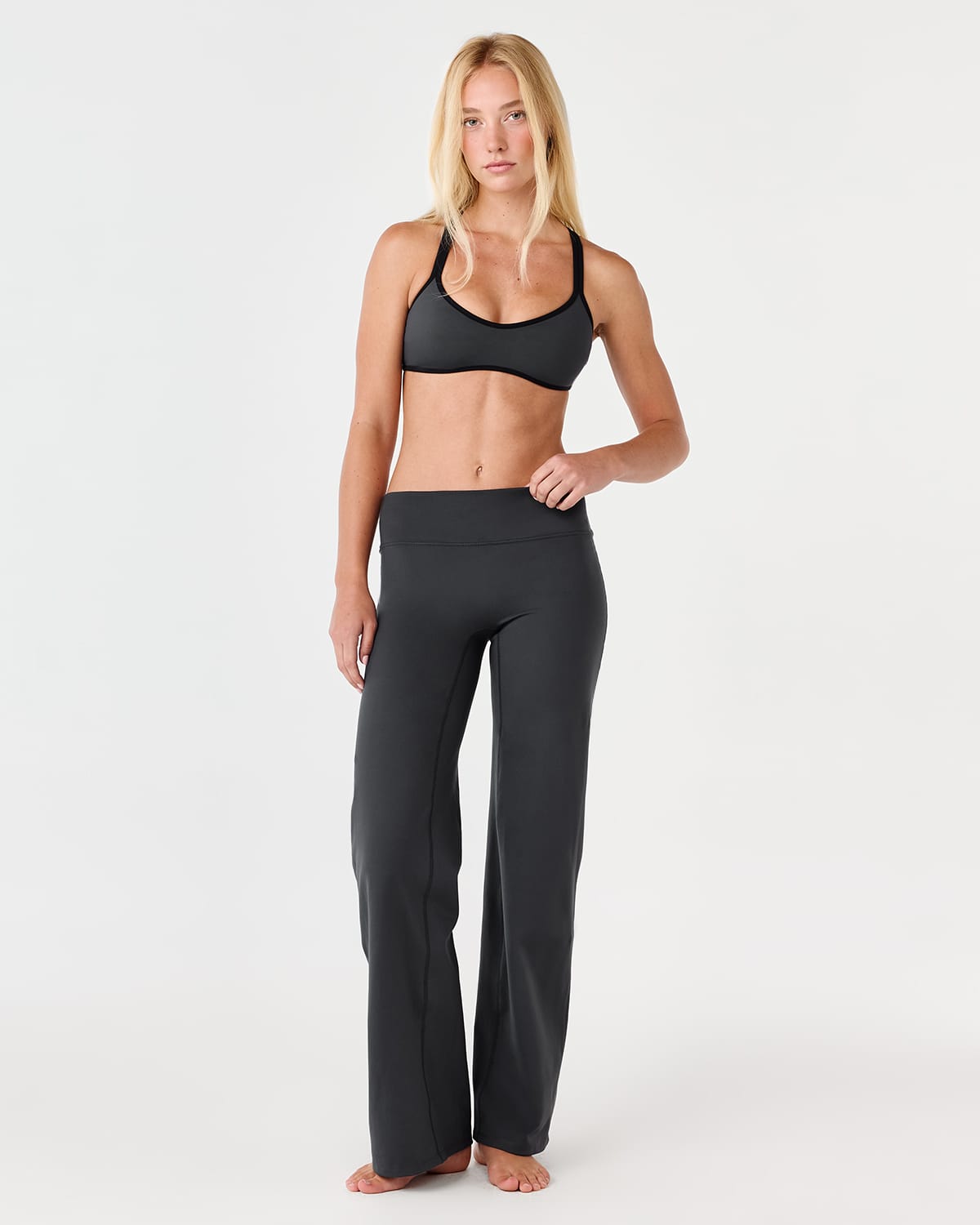 Serenity Soft Mid Rise Straight Leg Pants | Shadow