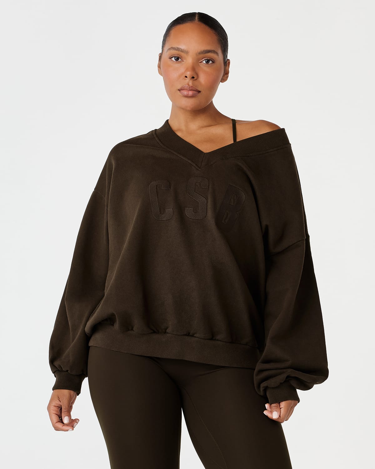 CSB V Neck Sweatshirt | Dark Chocolate