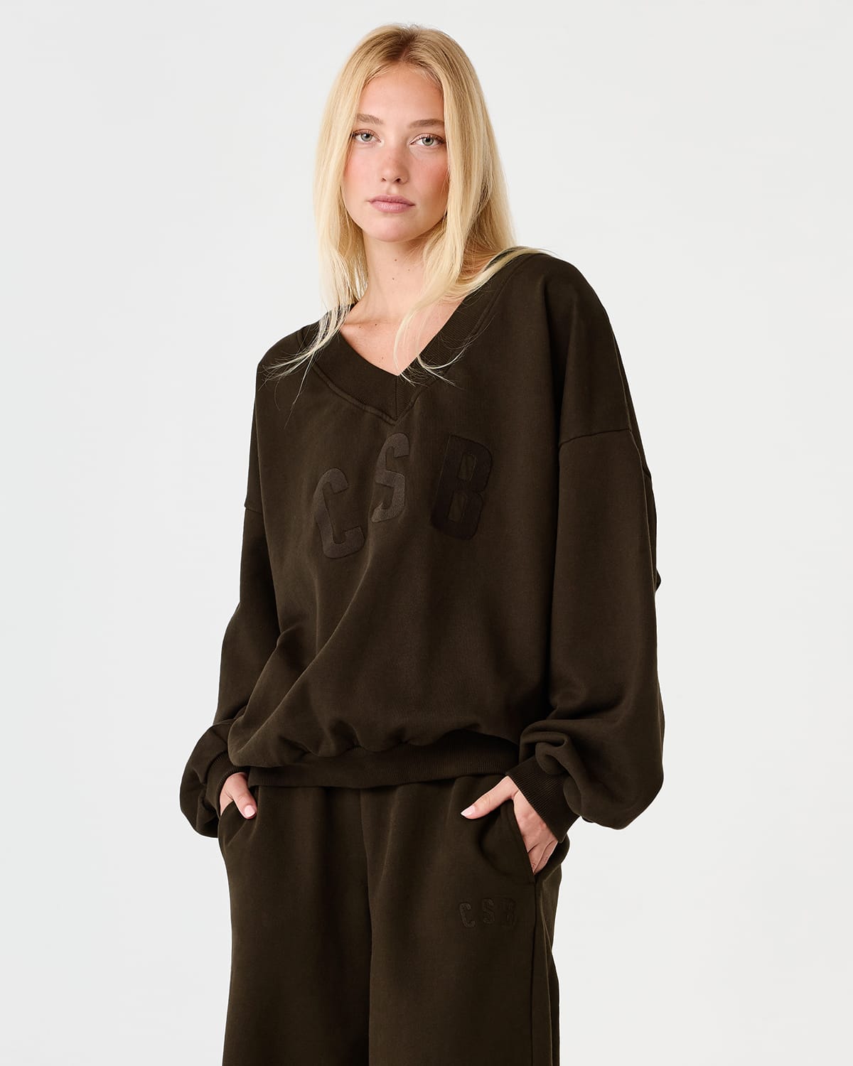 CSB V Neck Sweatshirt | Dark Chocolate