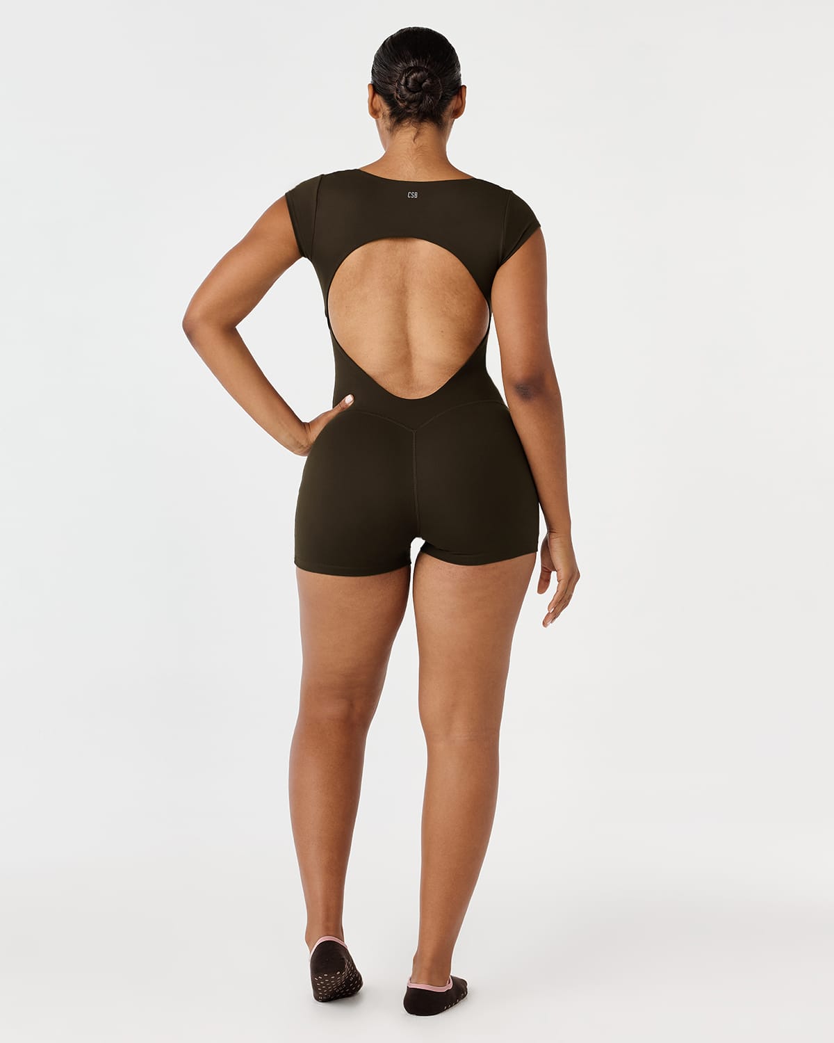 Form Capped Sleeve Playsuit | Dark Chocolate