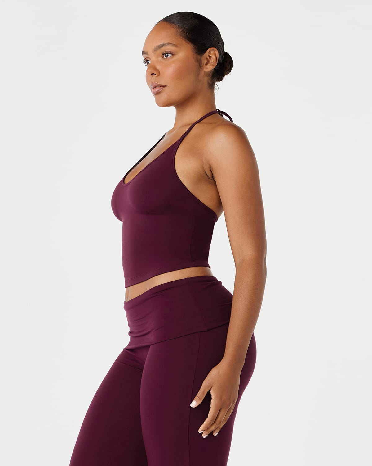 Halter Tie Tank | Deep Berry