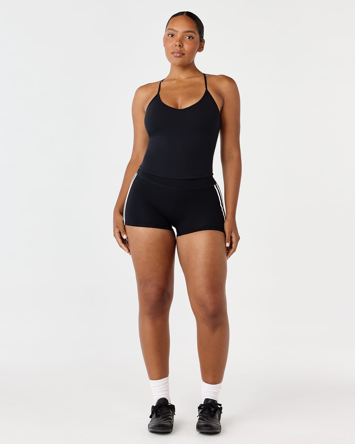 Form Invisible Scrunch Stripe Shorts 3" | Black