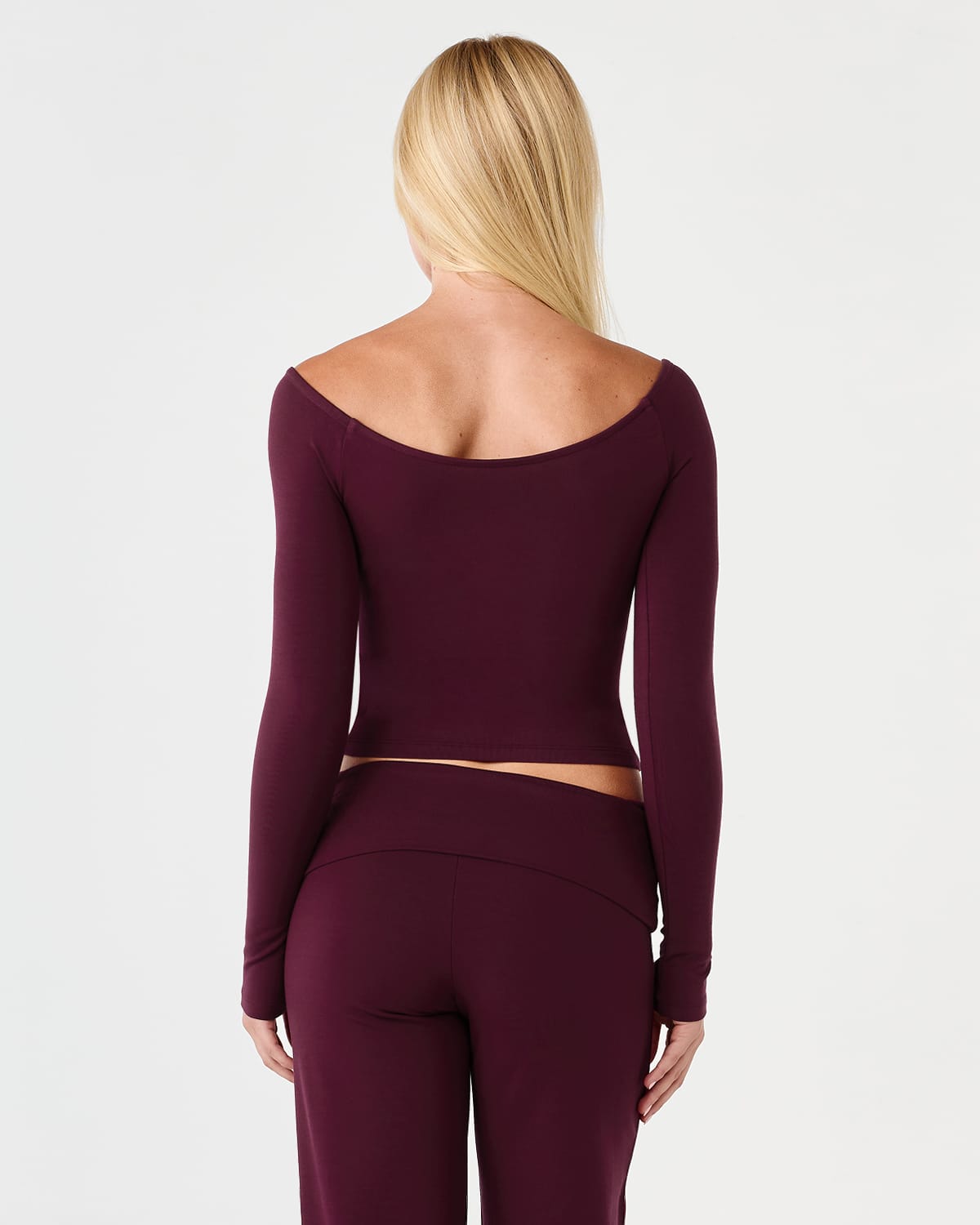 Off Shoulder Wrap Top | Deep Berry