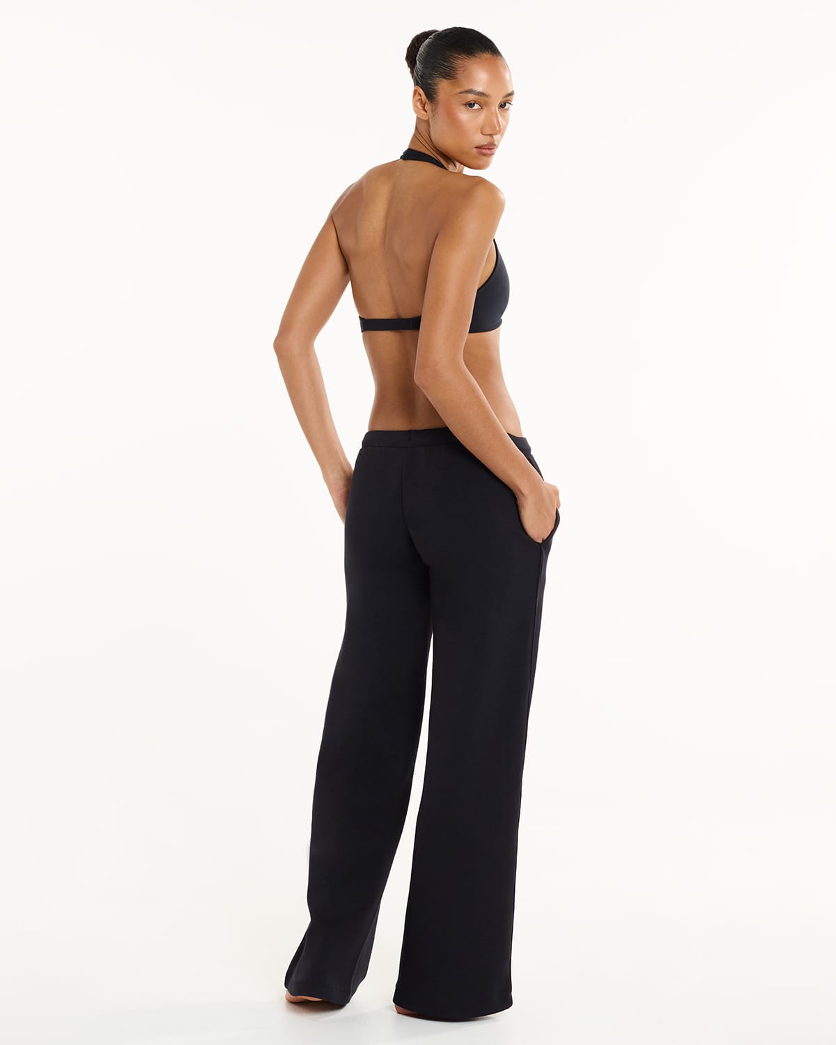 Sporty Straight Leg Pants | Black