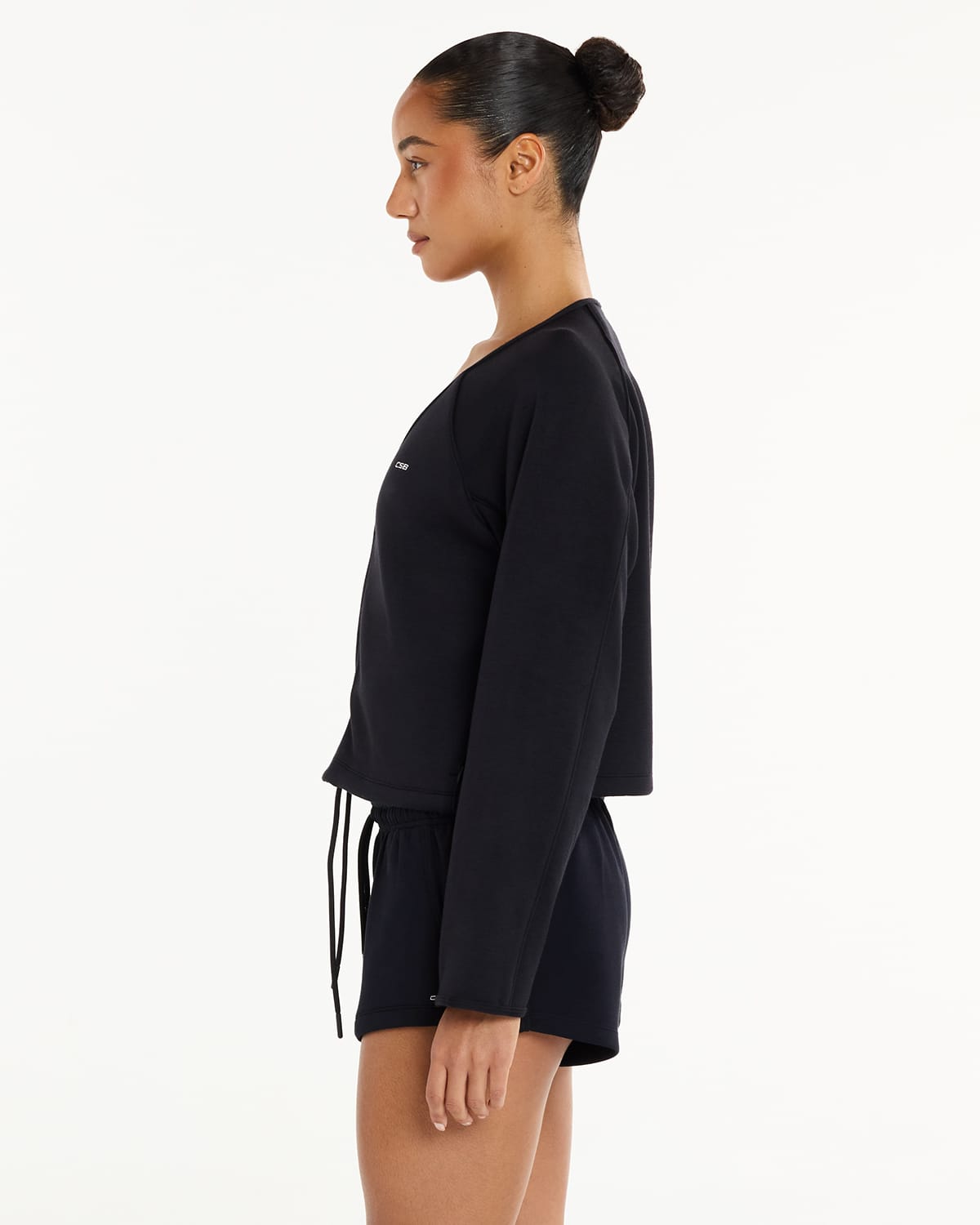 Sporty V-Neck Jacket | Black