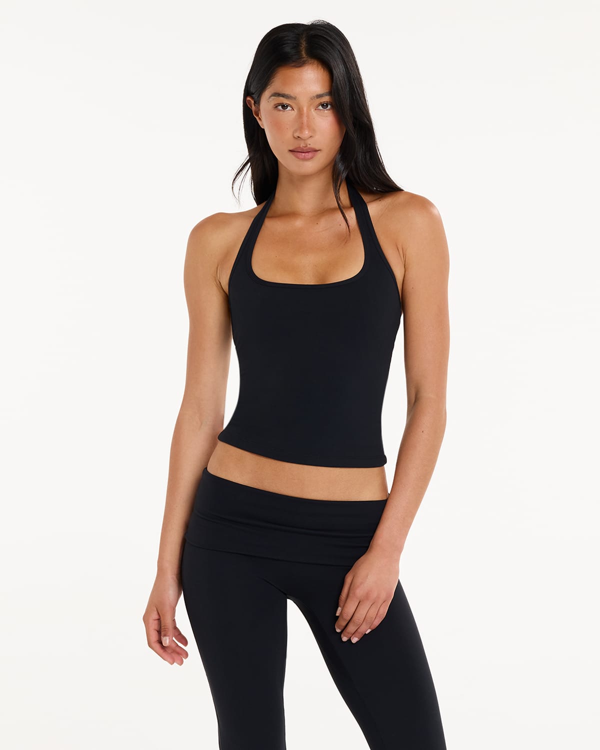 Form Square Neck Halter Tank | Black