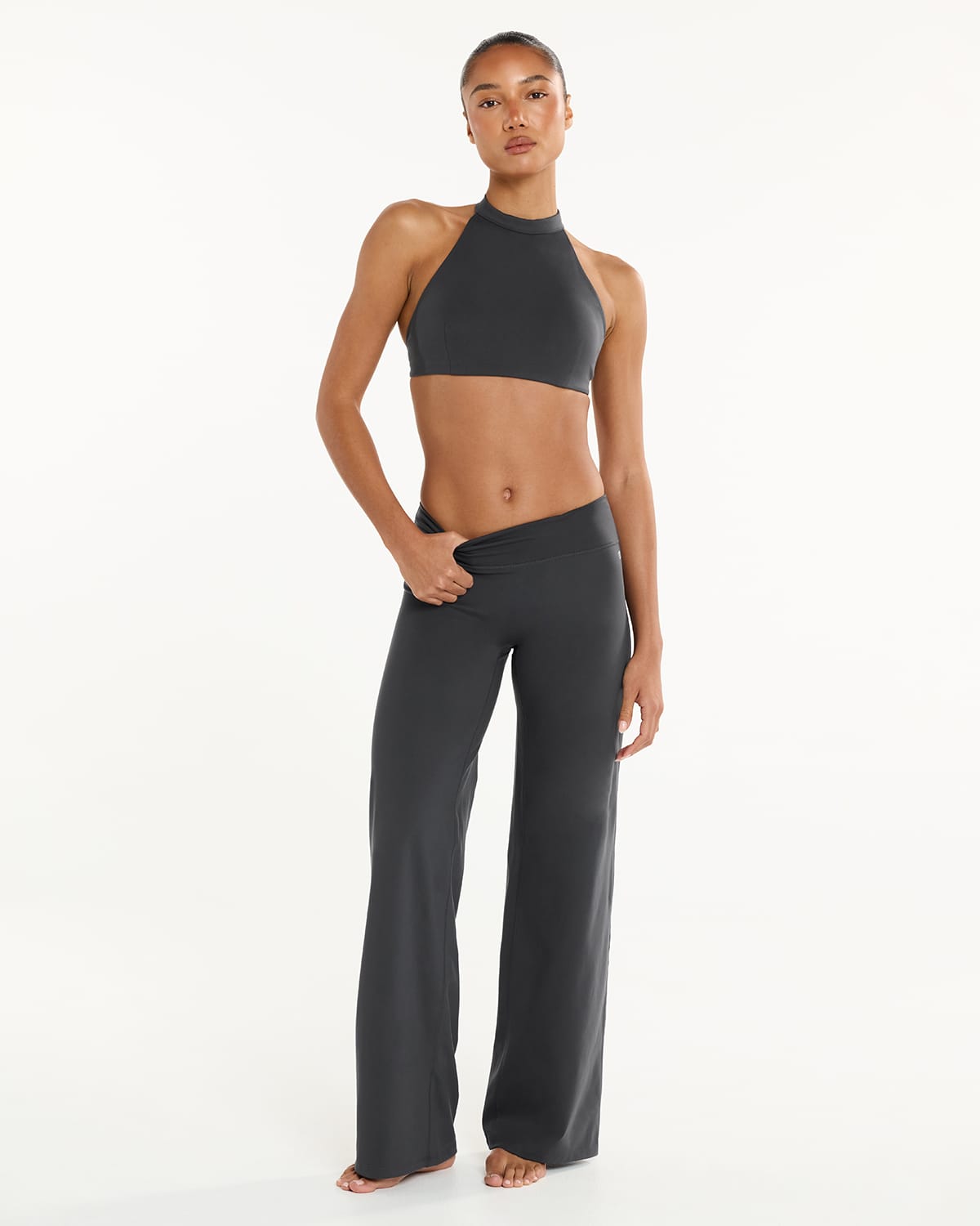 Serenity Soft Mid Rise Straight Leg Pants | Shadow