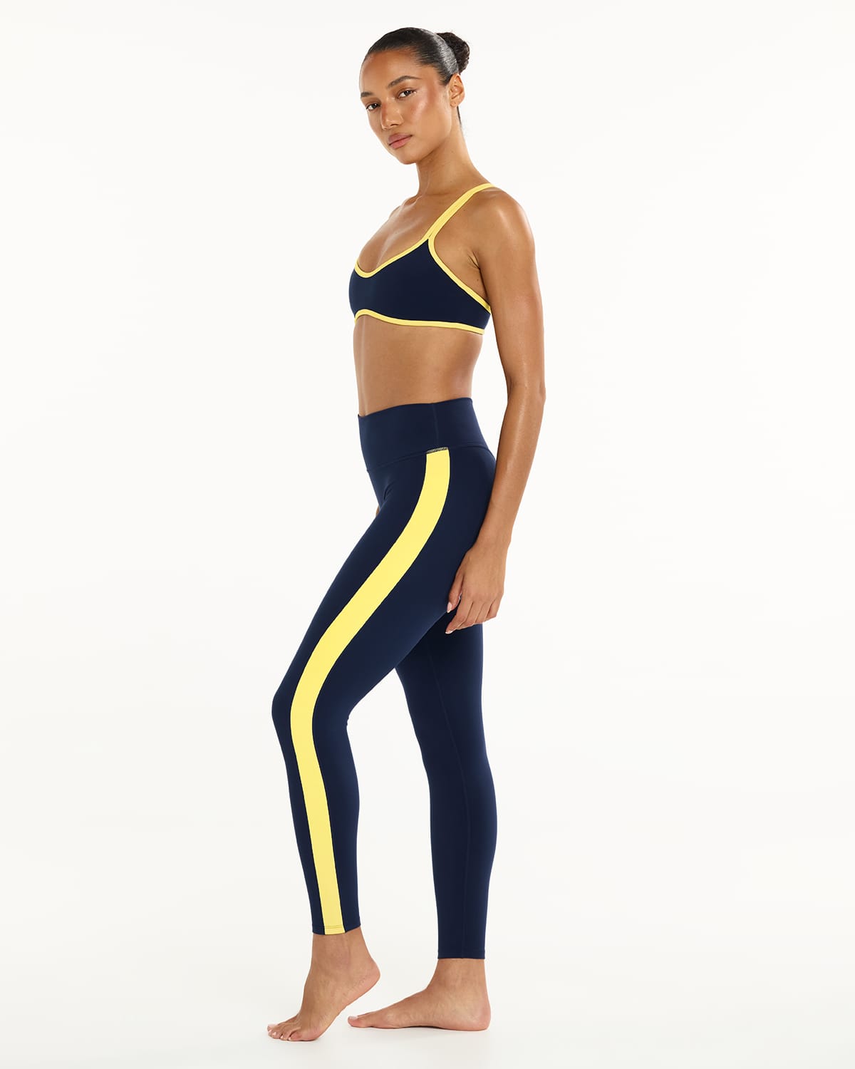 Serenity Soft Stripe Leggings | Navy Two Tone