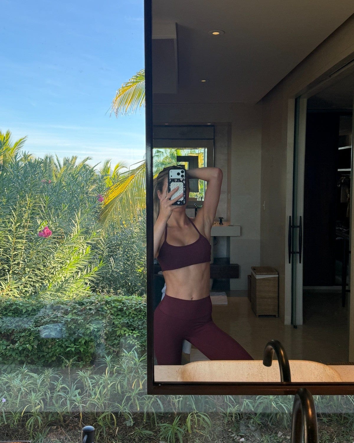 Serenity Contour Halter Crop | Burgundy