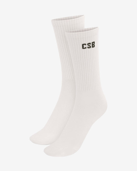 Pilates Grip Crew Socks | Vanilla