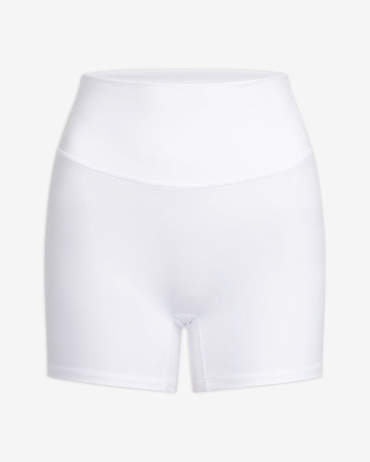 Serenity Scrunch Shorts 4" | White