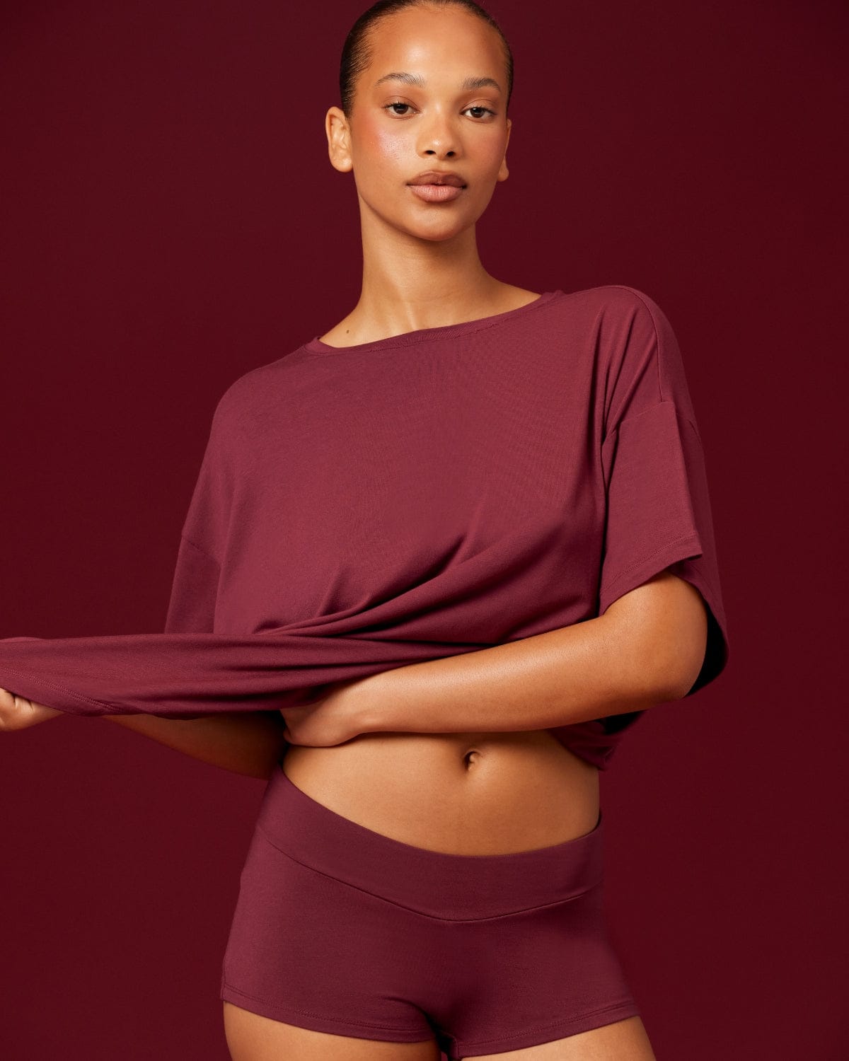 Boy Leg Shorts | Burgundy