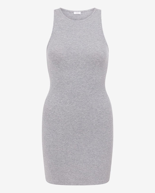 High Neck Mini Dress | Cloud Marl