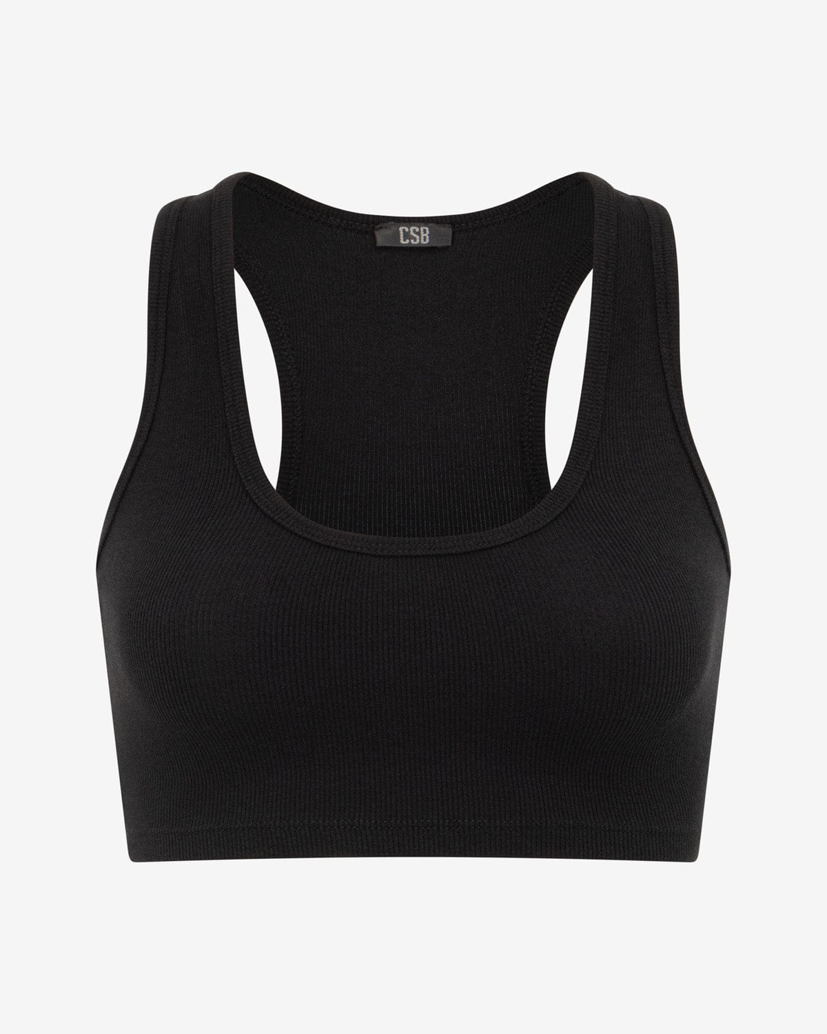 Rib Cropped Tank | Black