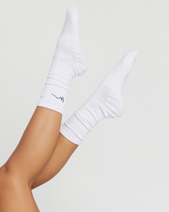 Slouchy Crew Socks | White