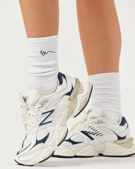 Slouchy Crew Socks | White