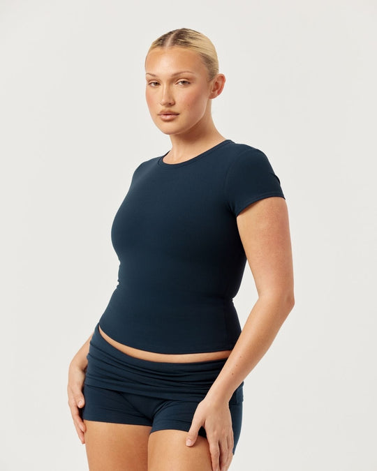 Form Capped Sleeve Tee | Deep Navy