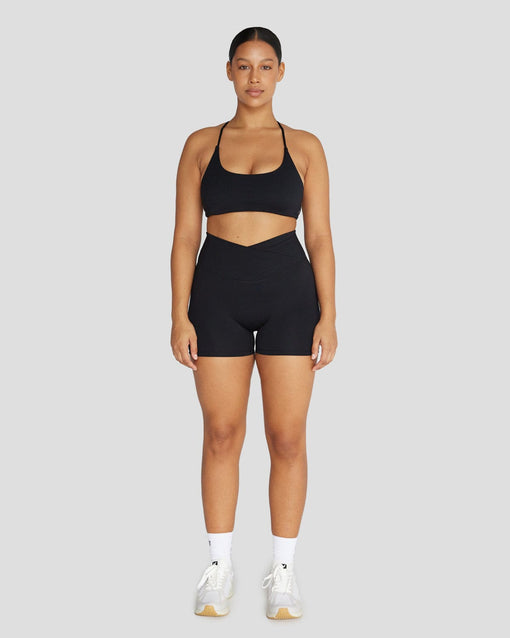 CSB shorts Black Freedom Scrunch Shorts 4” in - Depop